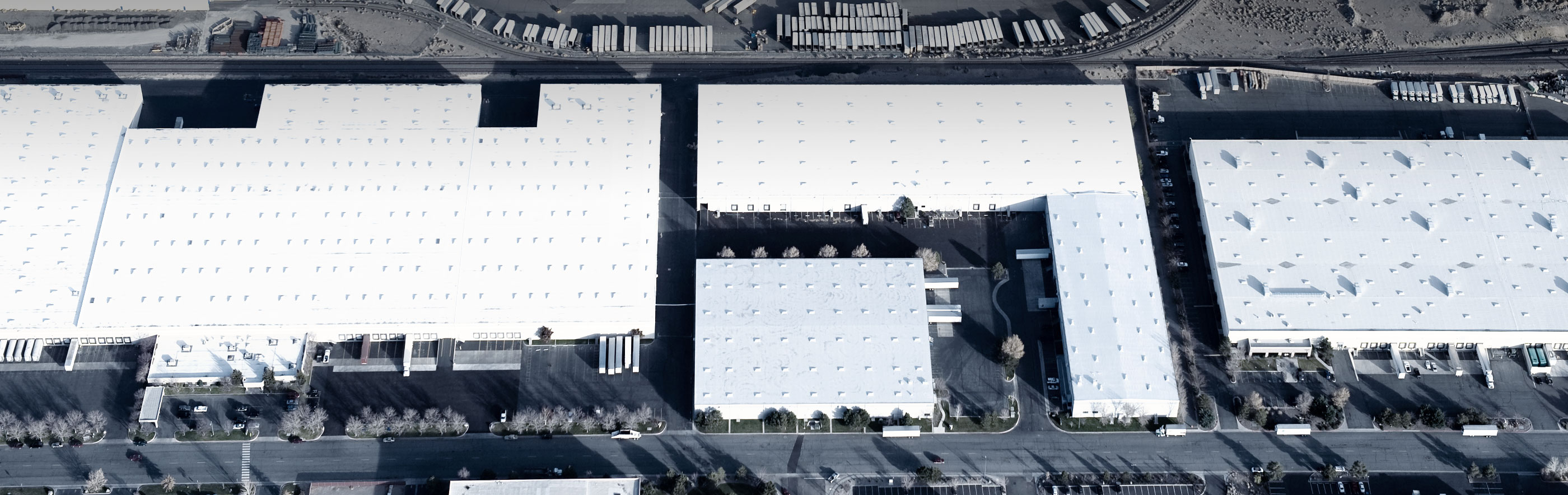 Overhead view of Empire Roofing commercial building project in Toronto/Mississauga or London/Windsor, Ontario region